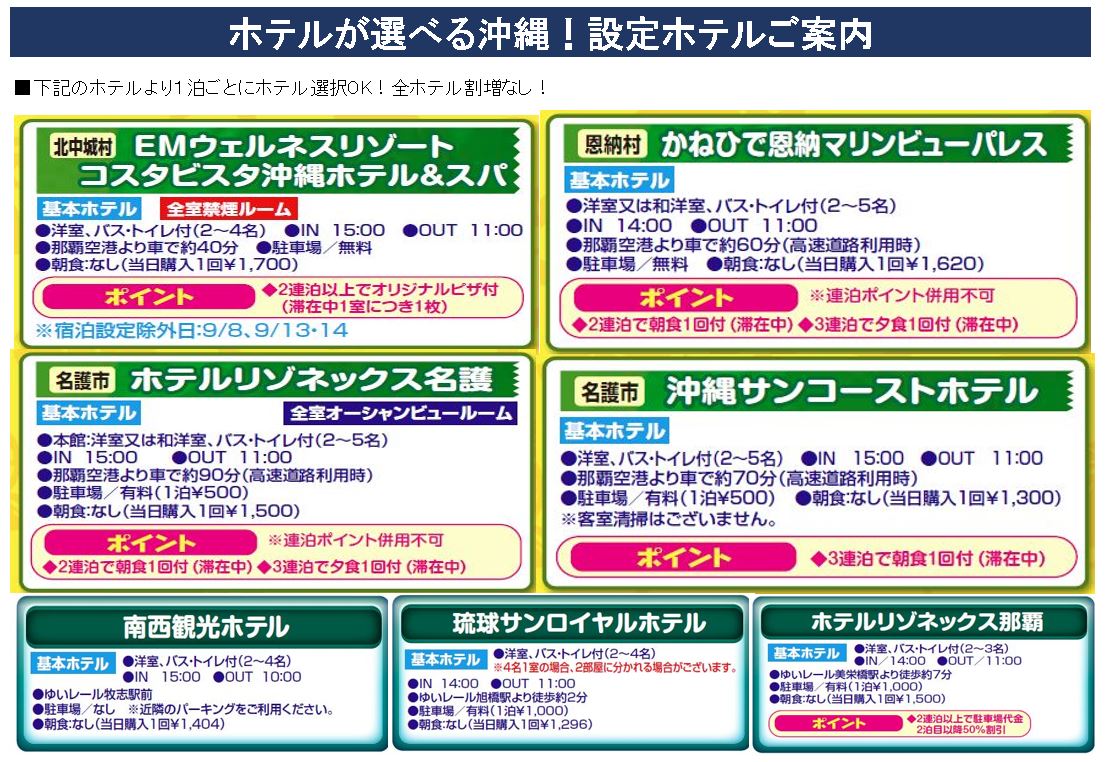 Anaで行く沖縄スペシャル 設定ホテル一覧 国内旅行